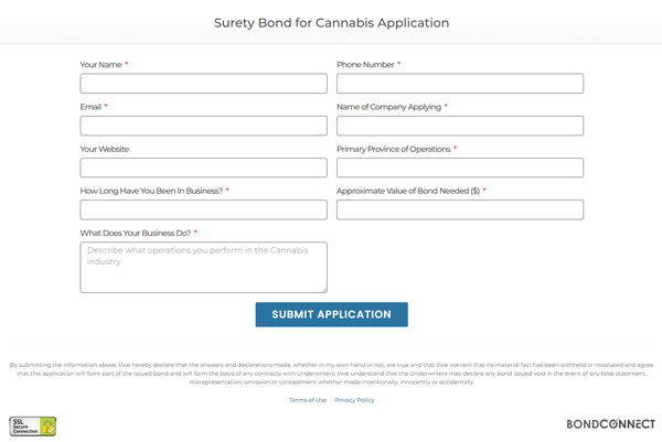 Cannabis Surety Bond Application